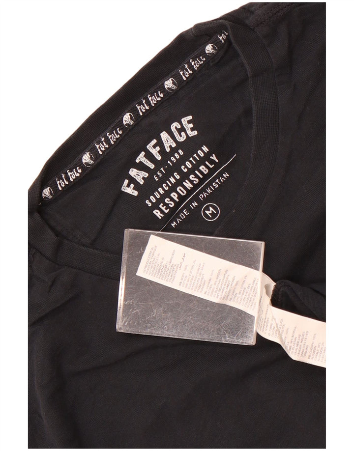 Fat Face Herren T-Shirt Top Medium Schwarz Baumwolle