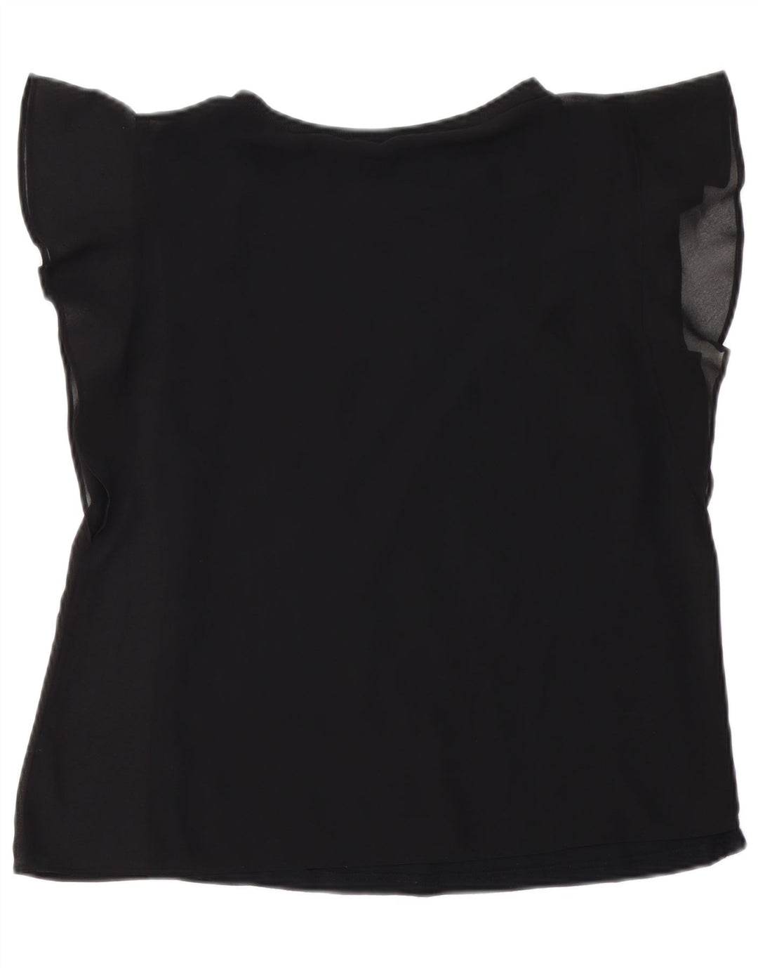 Zara Damen Bluse Top UK 14 Medium Schwarz