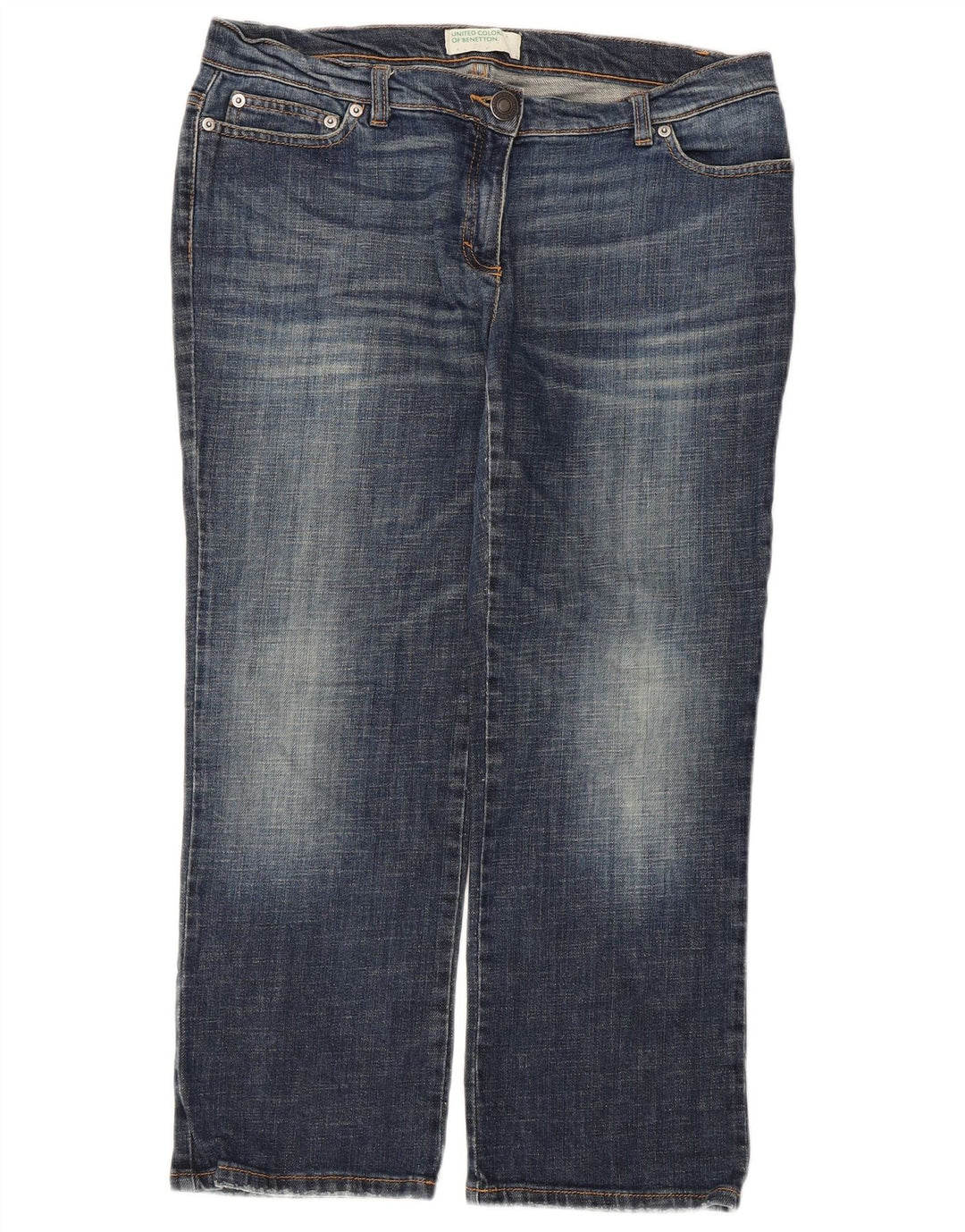 Benetton Damen Kurzjeans W34 L25 Blau