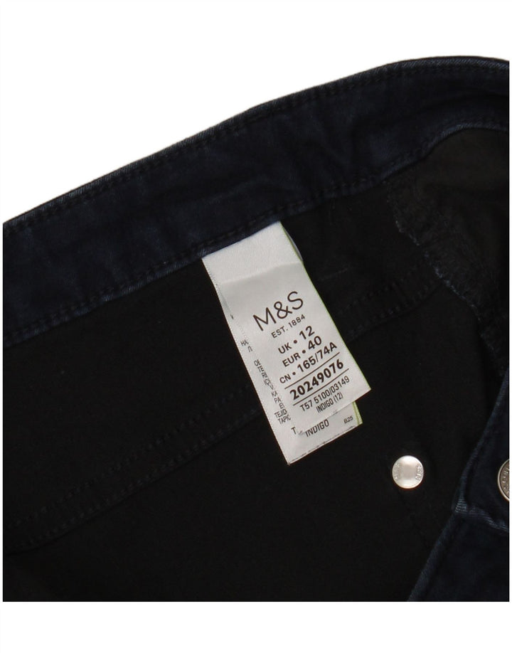 Marks & Spencer Damen-Cropped-Jeans UK 12 Medium W32 L21 Marineblaue Baumwolle
