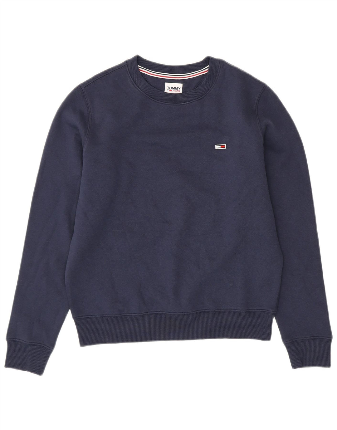 TOMMY HILFIGER Damen Übergroßer Sweatshirt-Pullover UK 6 XS Marineblaue Baumwolle