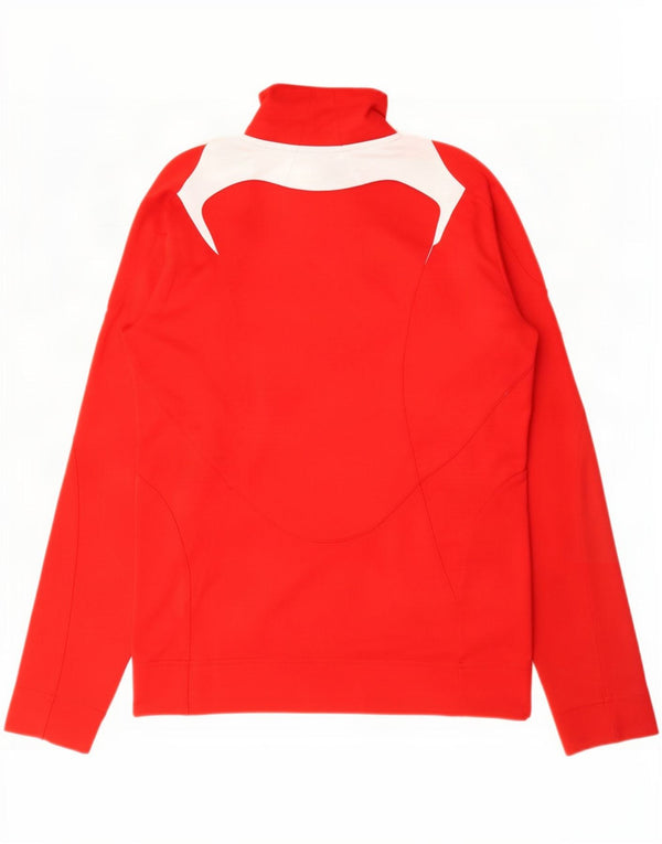 Adidas Damen-Trainingsanzug-Top-Jacke, UK 10, klein, rotes Farbblock-Polyester