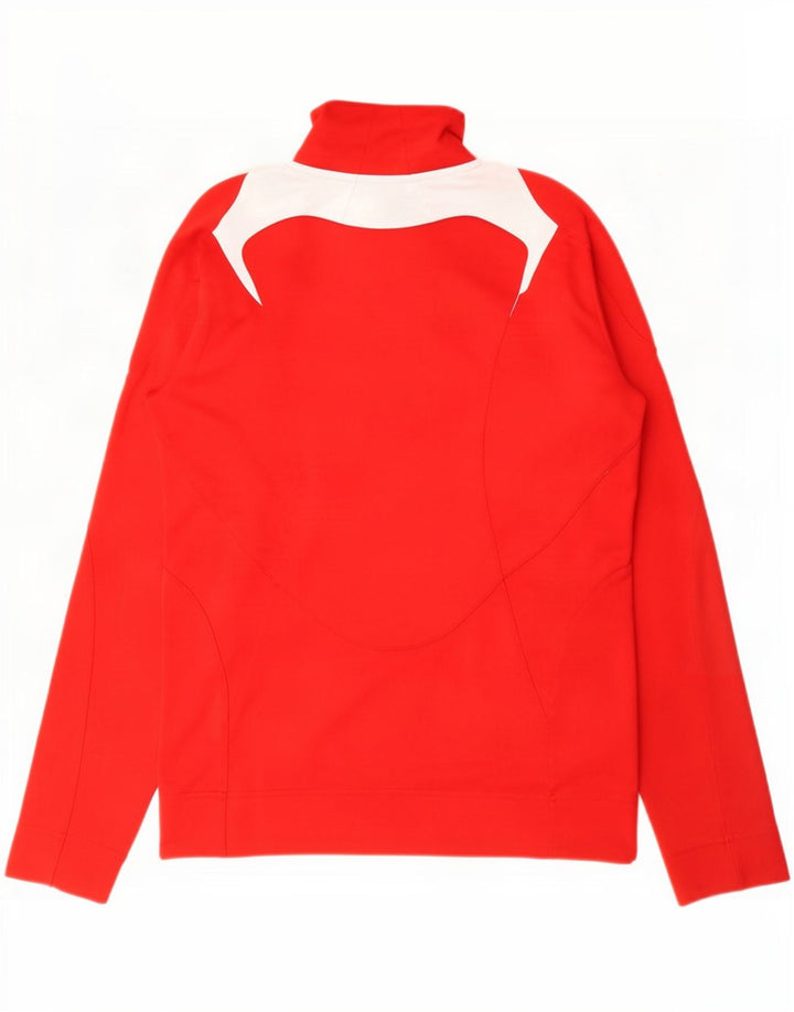 Adidas Damen-Trainingsanzug-Top-Jacke, UK 10, klein, rotes Farbblock-Polyester
