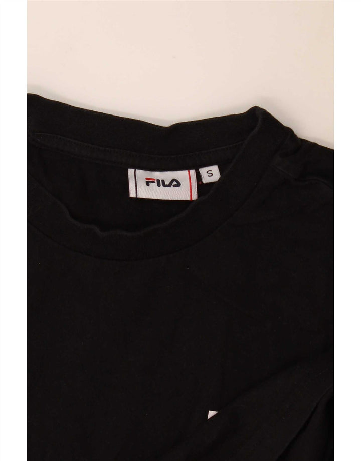 Fila Damen T-Shirt Top UK 10 Small Schwarz