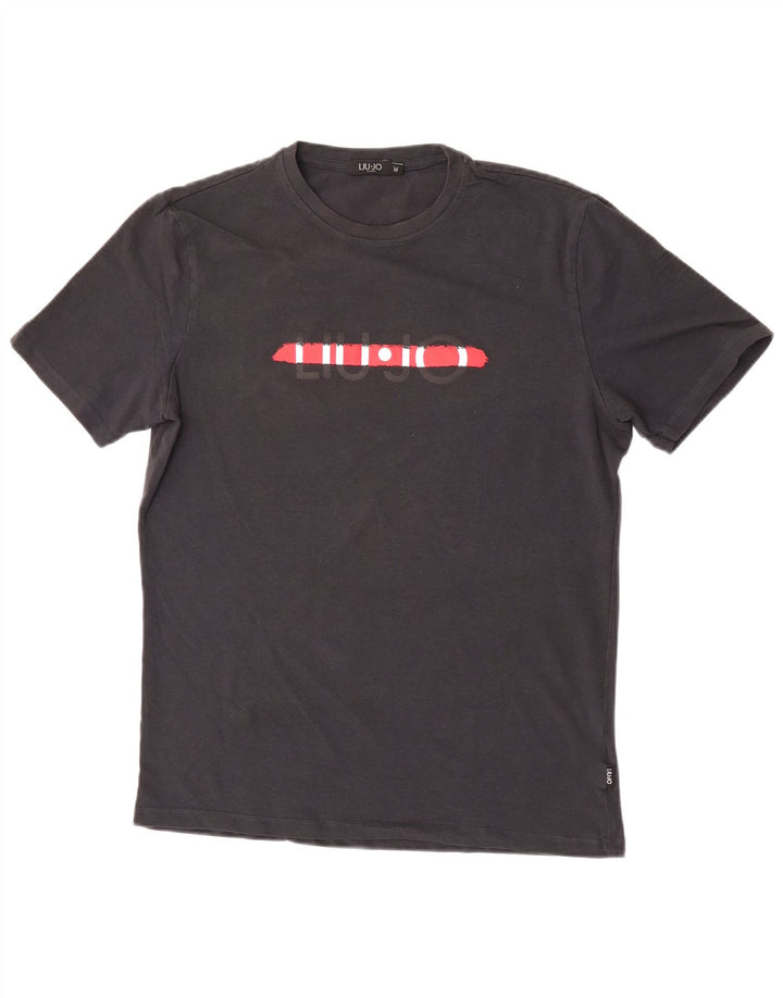 Liu Jo Herren-T-Shirt mit Grafik, mittelgroß, Schwarz