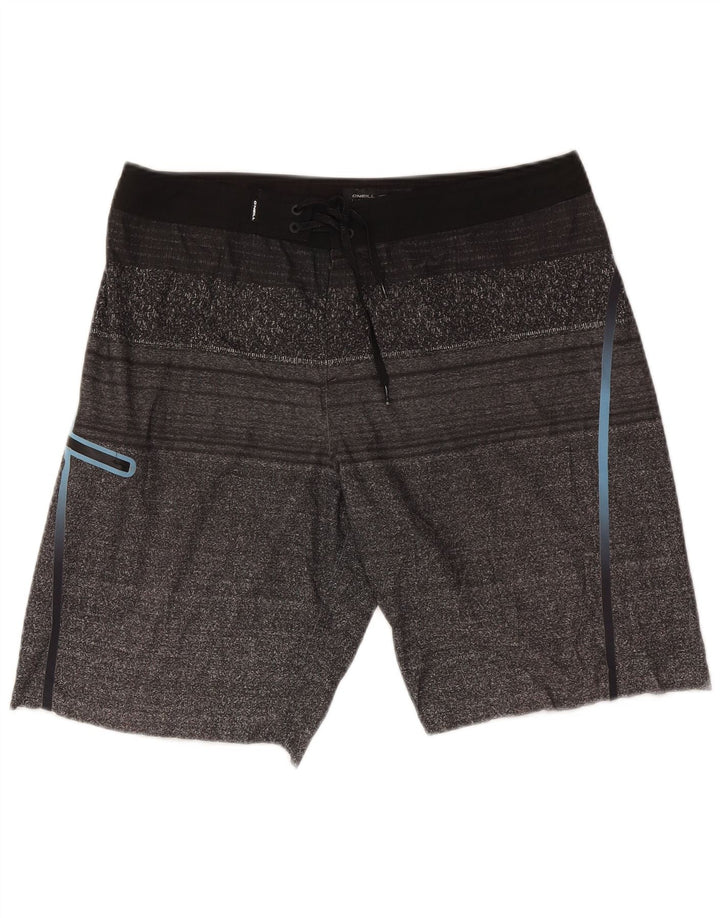 O'Neill Herren-Badeshorts, groß, grau gestreift, Viskose