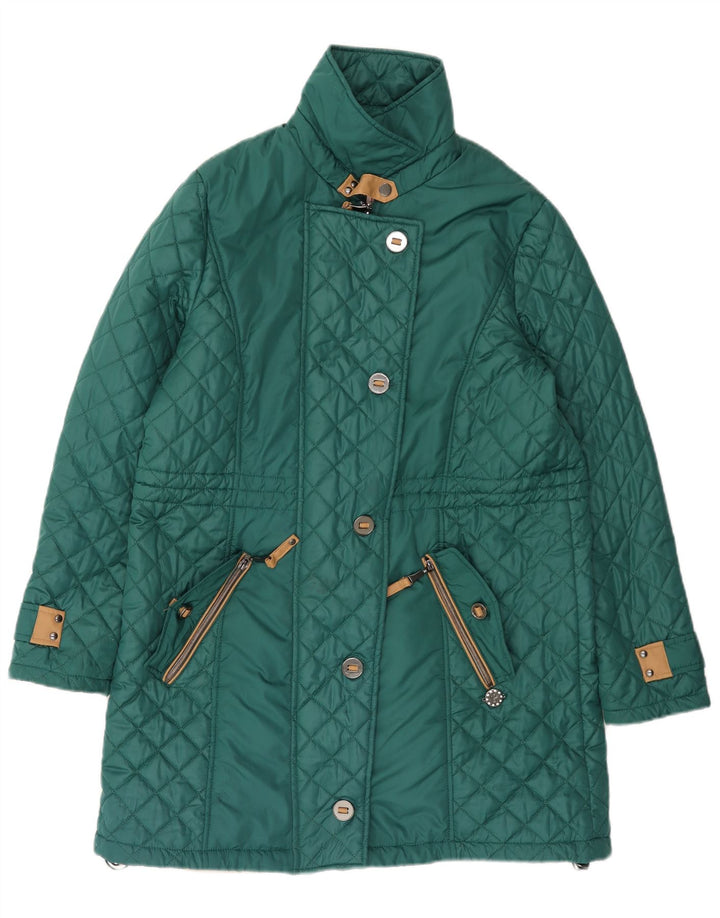 Paco Boutique Damen Stepp-Windbreaker-Mantel UK 16 Large Grün Polyester