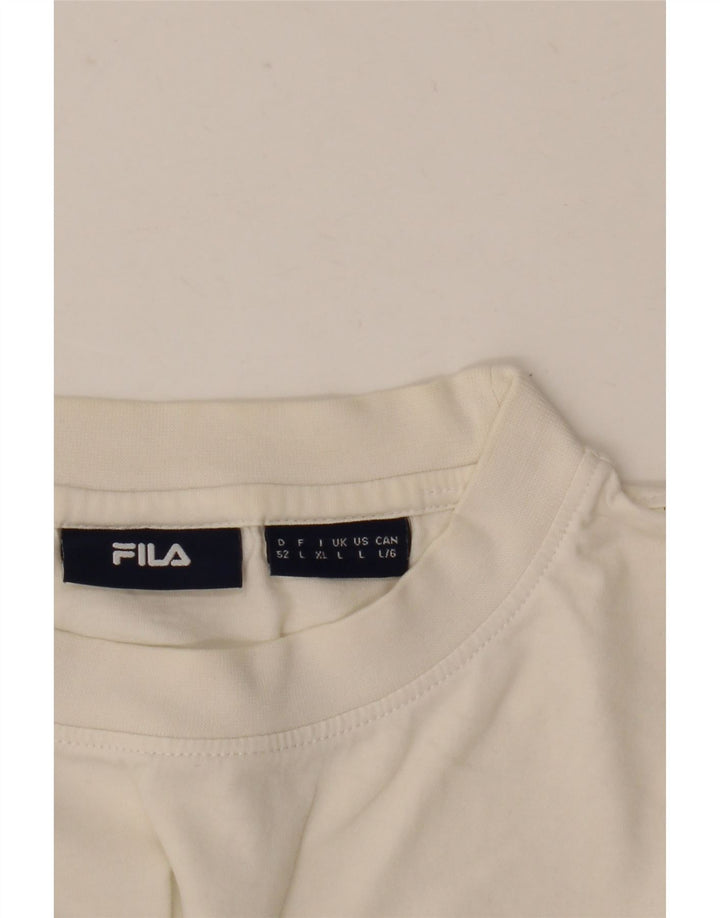 Fila Herren T-Shirt mit Grafik, Größe L, Weiß