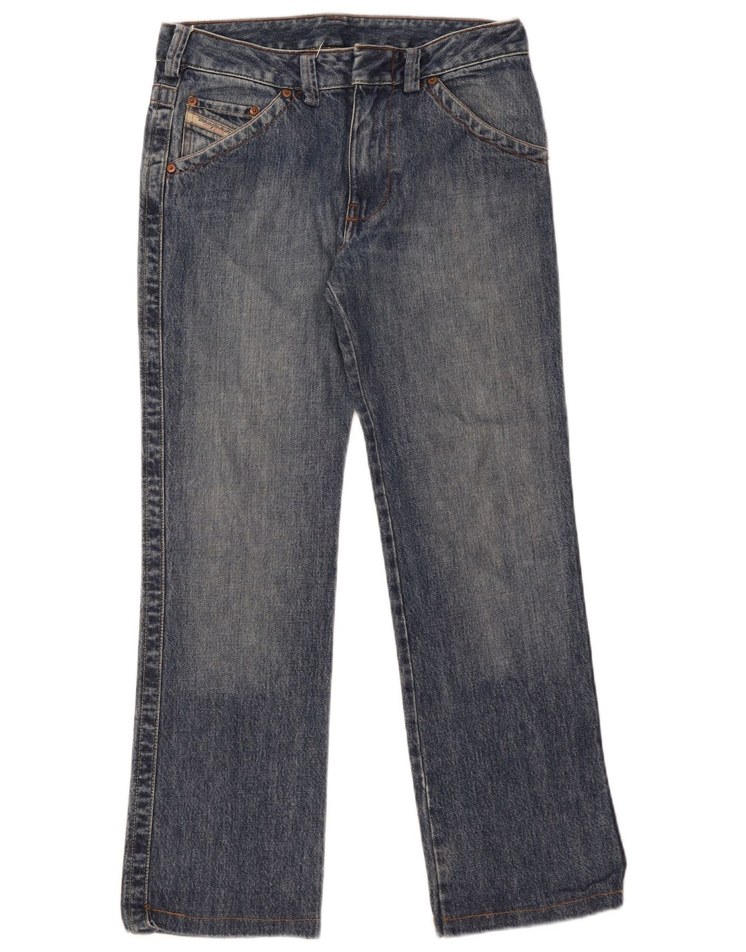 DIESEL Damen Straight Jeans W29 L30 Blaue Baumwolle