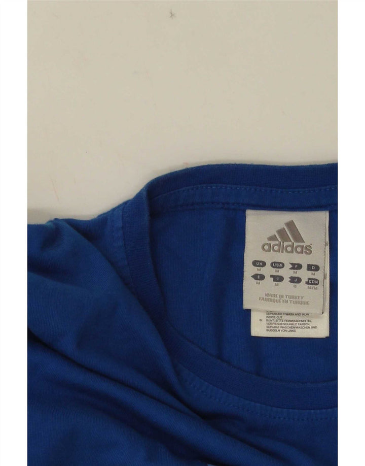 Adidas Herren Grafik-T-Shirt aus mittelblauer Baumwolle
