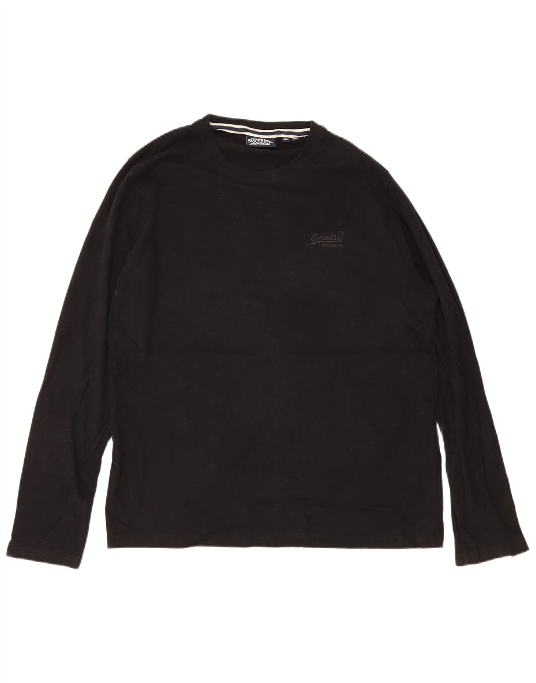 Superdry Herren Top Langarm 2XL Schwarz Baumwolle