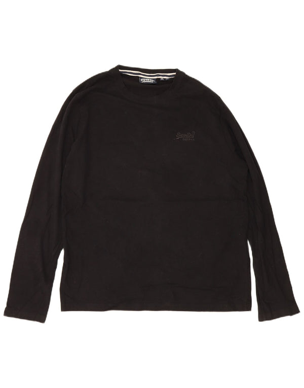 Superdry Herren Top Langarm 2XL Schwarz Baumwolle