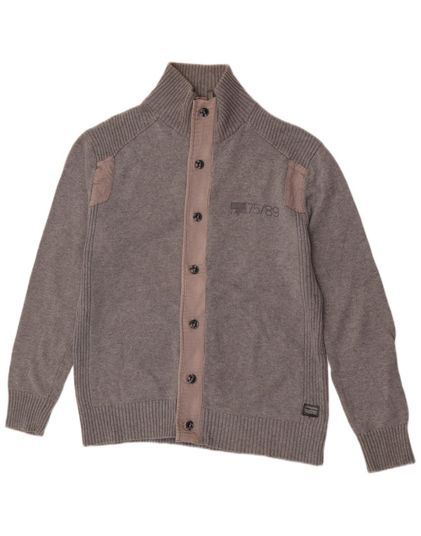 Jack & Jones Mens Cardigan Sweater Large Grey Cotton