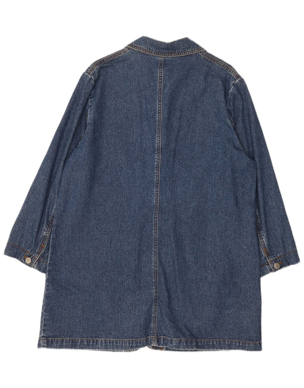 Vintage Damen Jeansmantel UK 18 XL Blaue Baumwolle