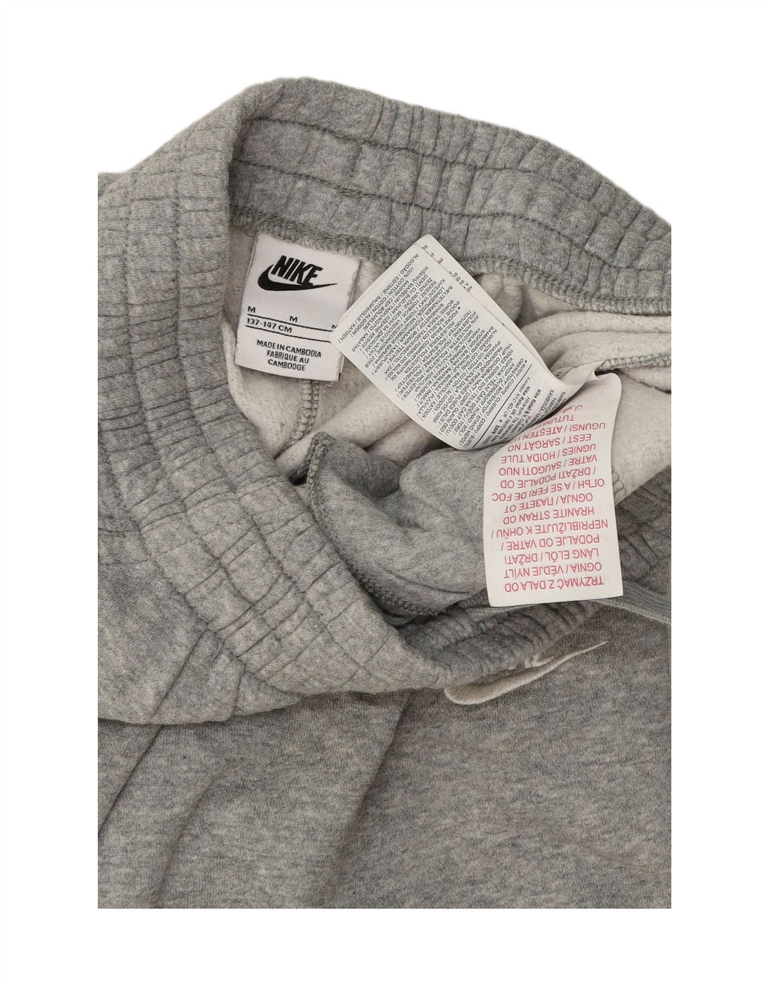 NIKE Boys Tracksuit Trousers Joggers 10-11 Years Medium Grey Cotton