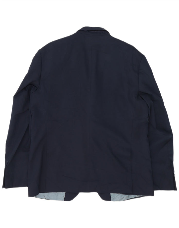Zara Herren 2-Knopf-Blazerjacke EU 56 XL Marineblaue Viskose
