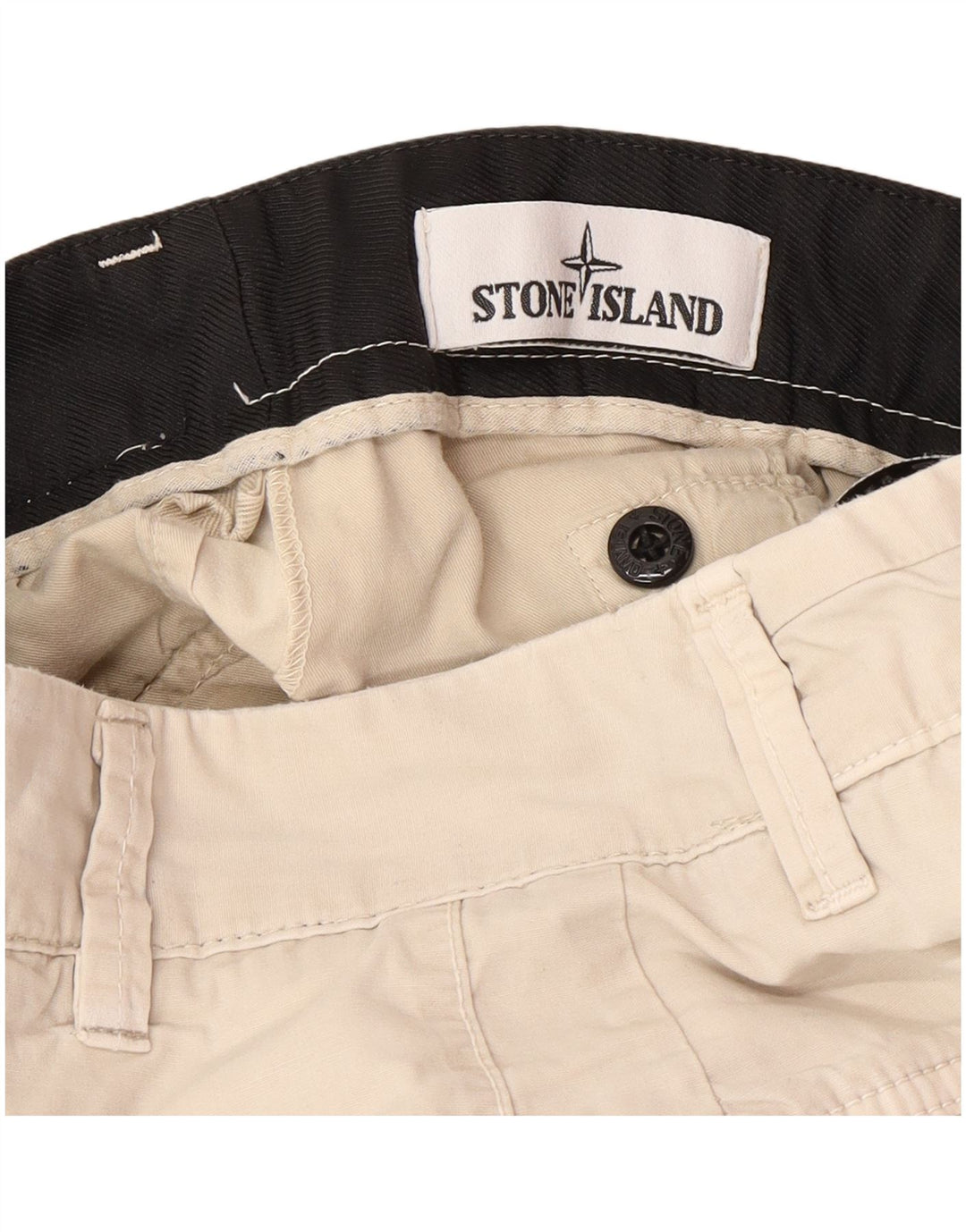 STONE ISLAND Herren Slim Cargohose W29 L29 Beige Baumwolle