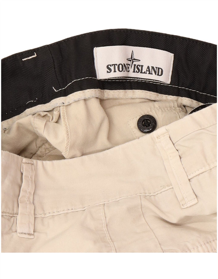 STONE ISLAND Herren Slim Cargohose W29 L29 Beige Baumwolle