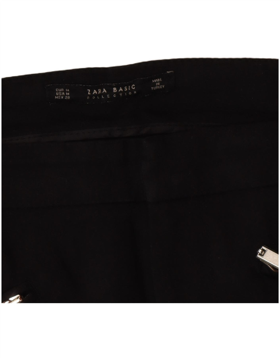 Schmale Freizeithose für Damen von Zara, Größe M, W28, L28, Schwarz