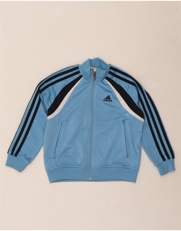 Adidas Jungen-Trainingsanzug-Top-Jacke, 5–6 Jahre, blaues Colourblock-Polyester
