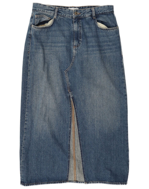 Zara Damen-Jeansrock mit hoher Taille, Größe L, W30, Blau