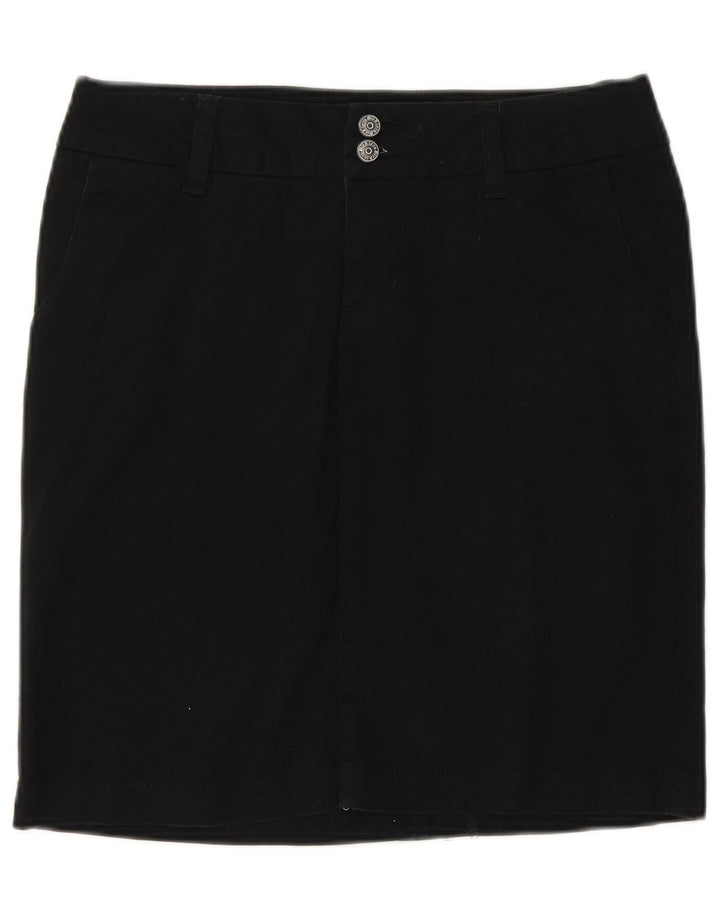 Dickies Damen gerader Rock US 5 Small W28 schwarze Baumwolle