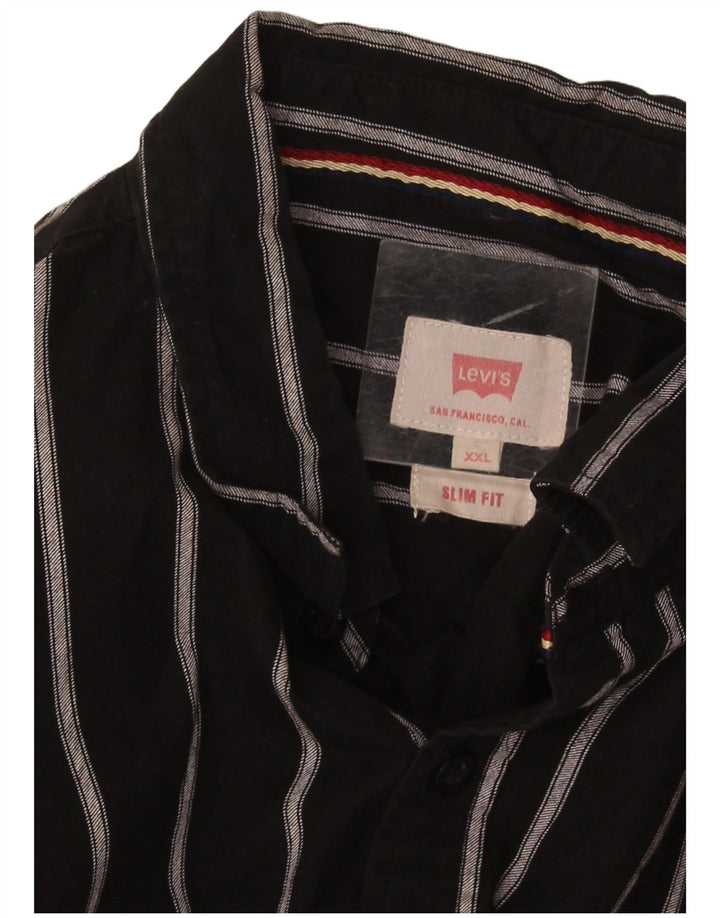 Levi's Herren Slim Fit Hemd 2XL Schwarz gestreift