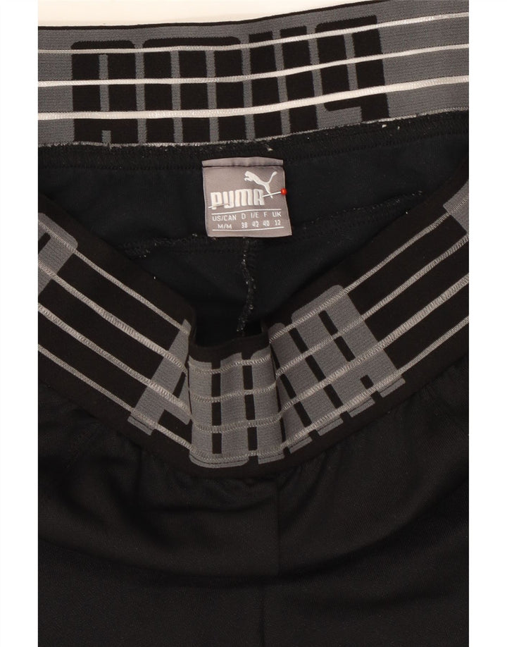 PUMA Womens Graphic Sport Shorts UK 12 Medium Black Vintage Puma and Second-Hand Puma from Messina Hembry 