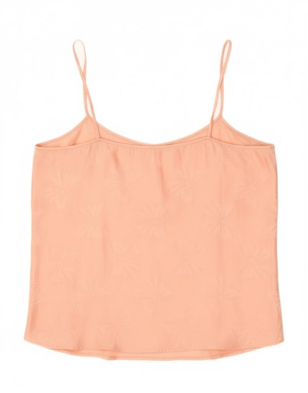 Vintage Womens Cami Top UK 16 Large Pink Floral