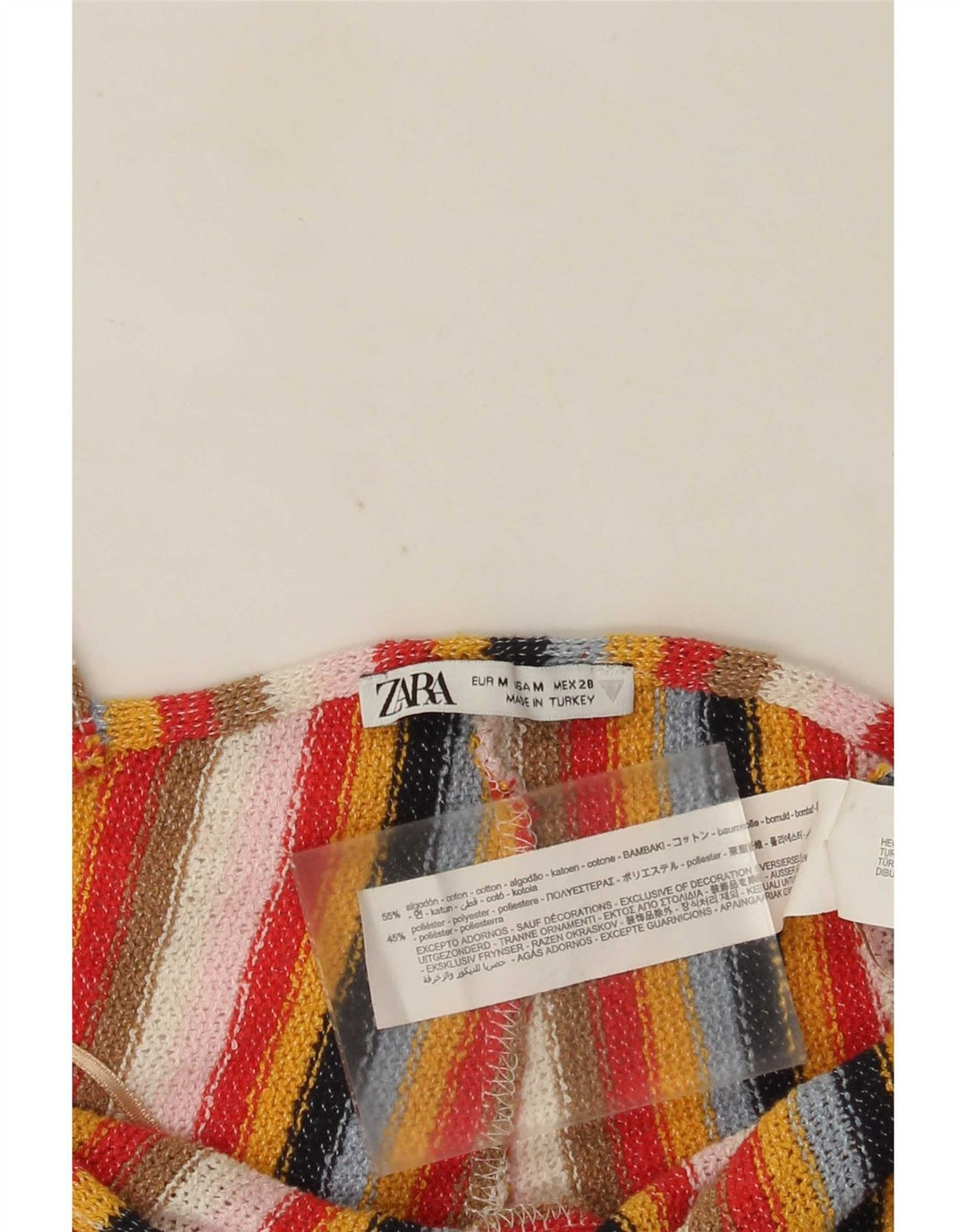 Zara Damen-Overall mit Cut-Outs, ärmellos, Größe M, mehrfarbig, gestreift, UK 12