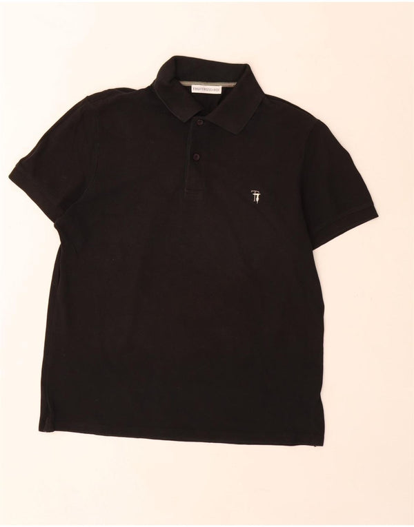 Trussardi Mens Polo Shirt Medium Black Cotton