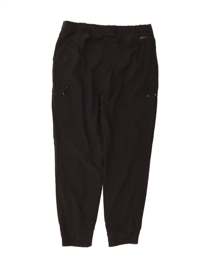 EDDIE BAUER Womens Cargo Tracksuit Trousers Joggers US 12 Large  Black Vintage Eddie Bauer and Second-Hand Eddie Bauer from Messina Hembry 