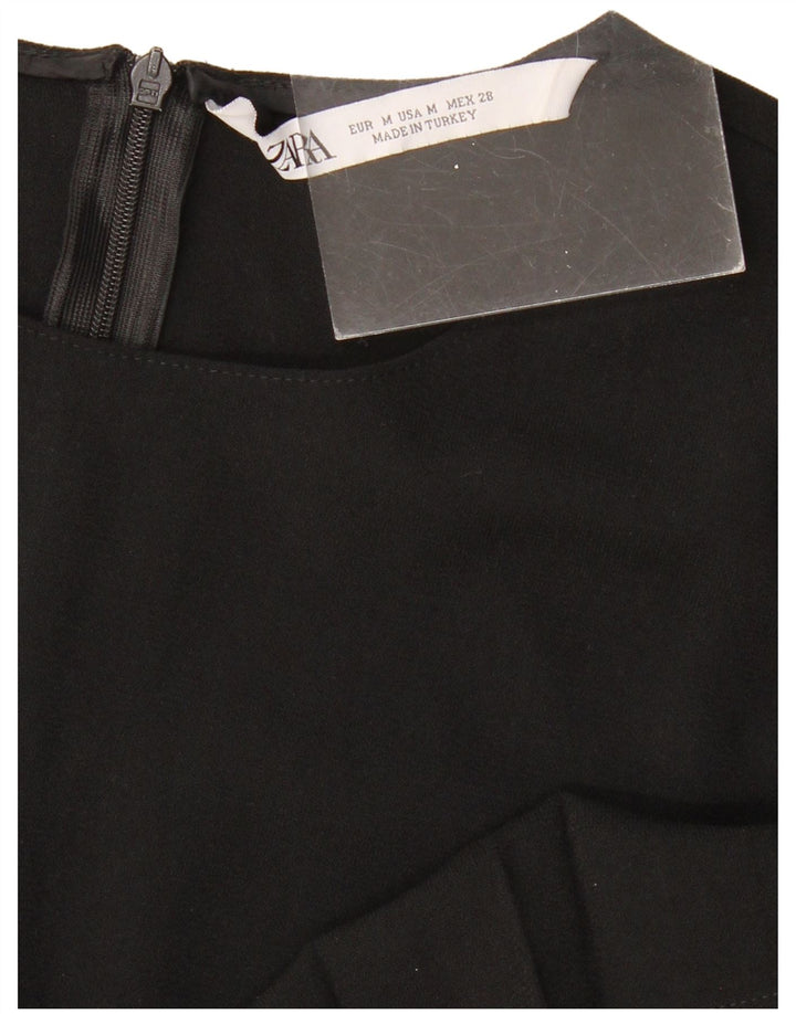 ZARA Damen Basic Kleid UK 12 Medium Schwarz