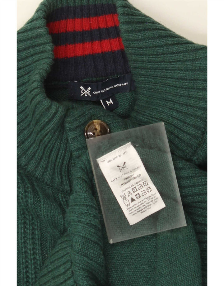 Crew Clothing Herren-Pullover mit Knopfkragen, mittelgrünes Nylon