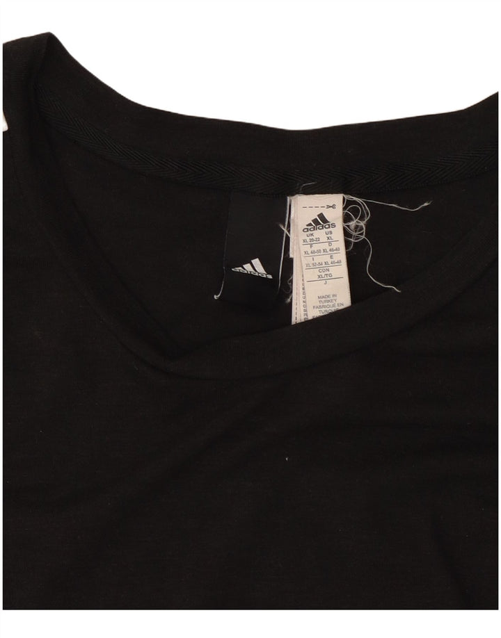 ADIDAS Damen T-Shirt Top UK 20/22 XL Schwarz Polyester