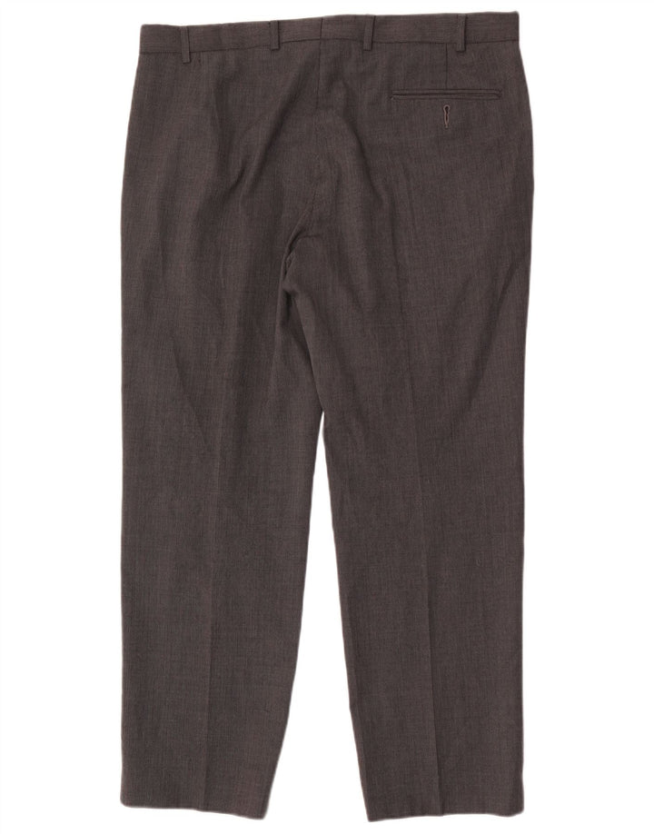 Marks & Spencer Herren-Anzughose mit gerader Passform und normaler Passform, W36, L29, graue Wolle