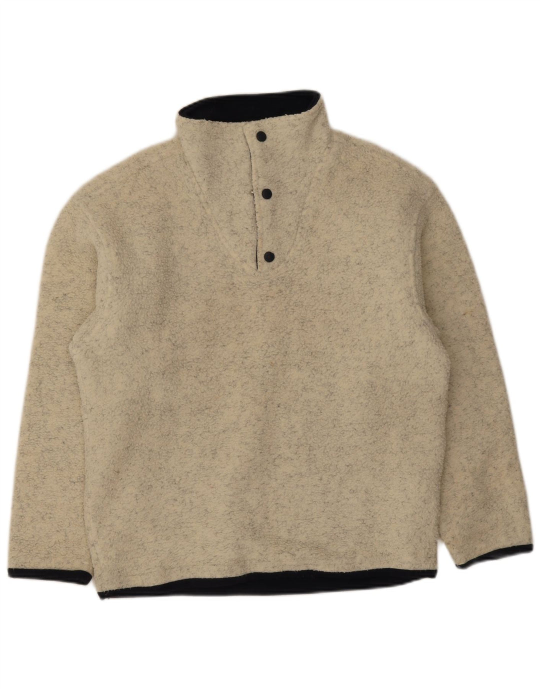 Lotto Herren-Fleecepullover mit Reißverschluss am Hals, kleines beige meliertes Polyester