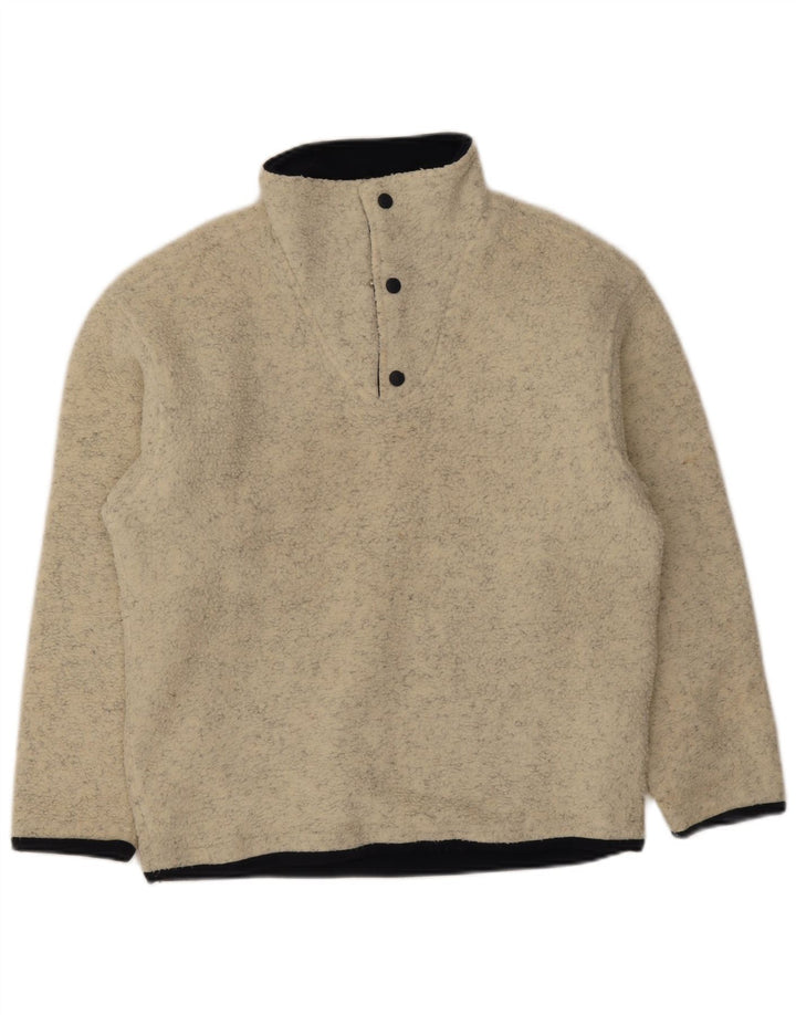 Lotto Herren-Fleecepullover mit Reißverschluss am Hals, kleines beige meliertes Polyester