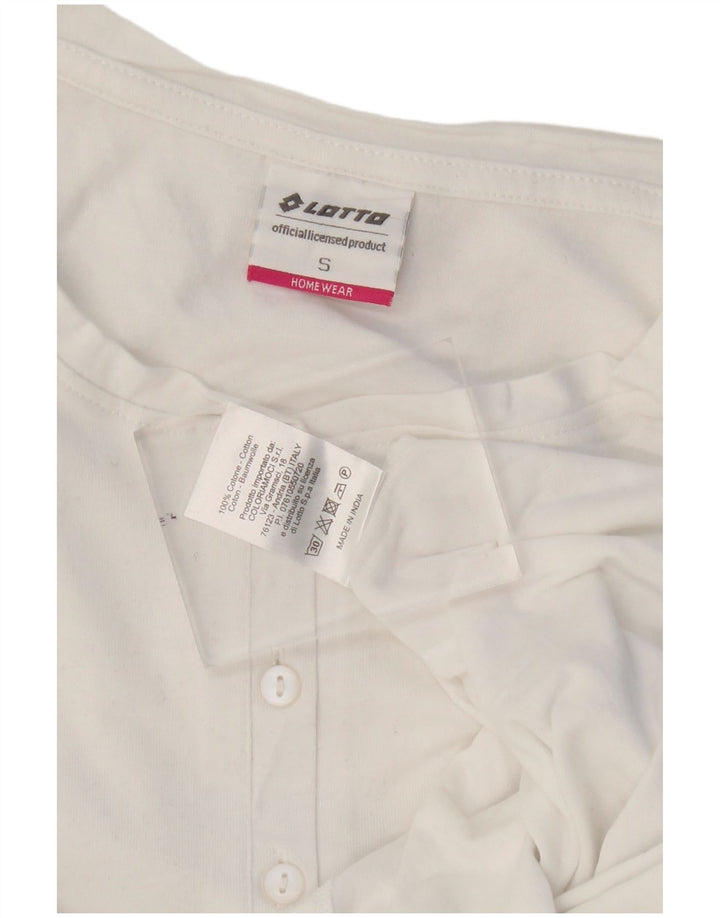 Lotto Damen Top Langarm UK 10 Small Weiße Baumwolle