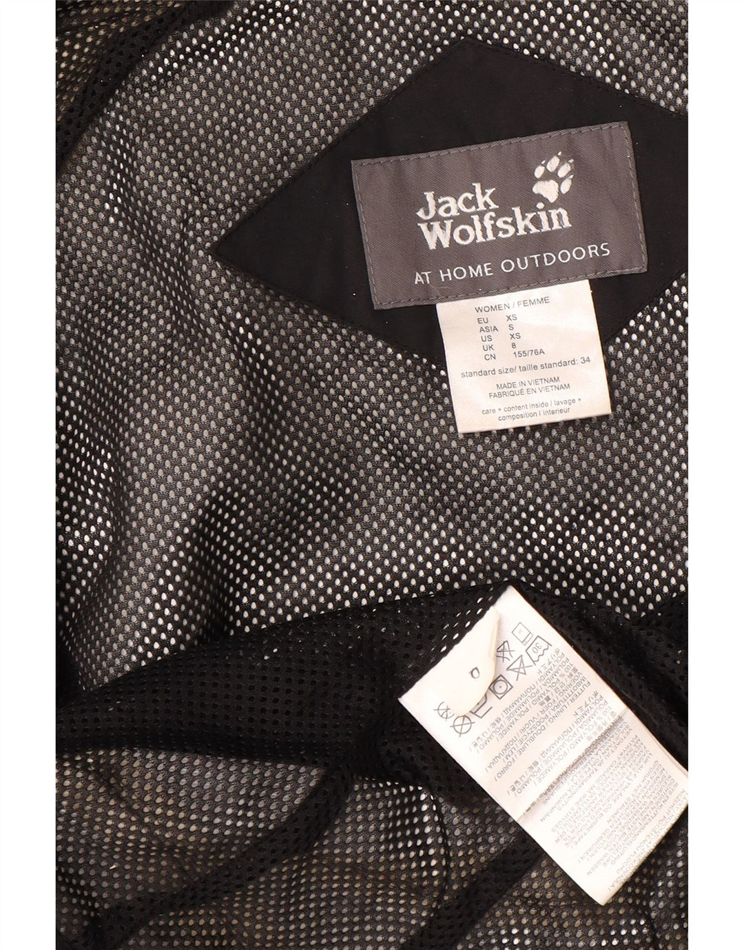 Jack Wolfskin Damen Regenjacke mit Kapuze, UK 8, Small, Schwarz, Polyamid