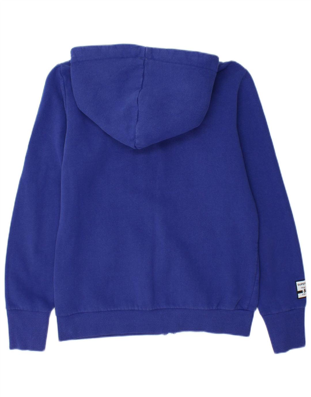 Superdry Damen Graphic Zip Hoodie Sweater UK 12 Mittelblaue Baumwolle
