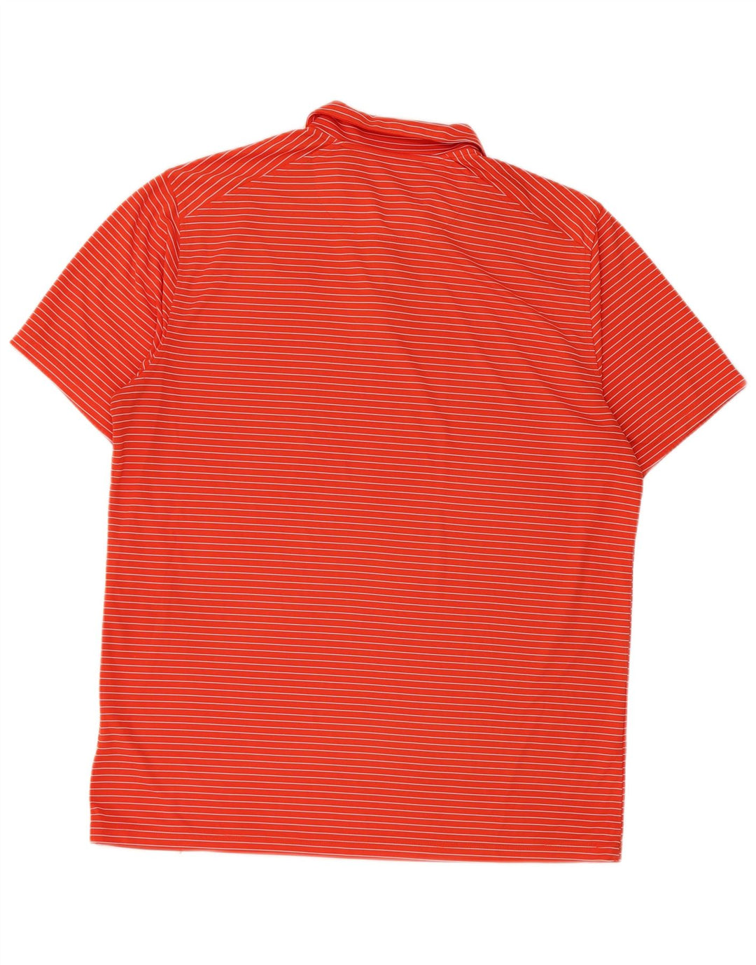 Nike Herren Dri Fit Poloshirt, großes orangefarbenes Nadelstreifen-Polyester