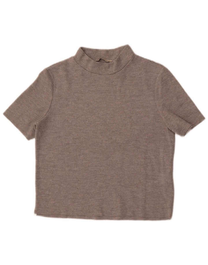 Zara Damen Trafaluc Crop T-Shirt Top UK 10 Small Grau Polyester