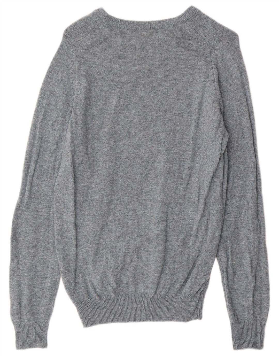 Marks & Spencer Herren-Pullover mit U-Boot-Ausschnitt, klein, blau gefleckte Lammwolle