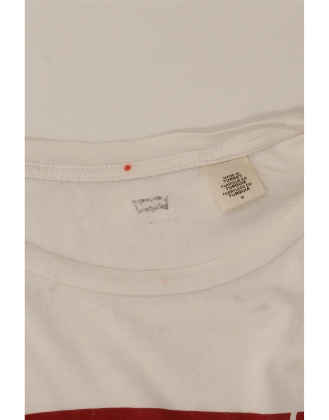 LEVI'S Womens Graphic T-Shirt Top UK 12 Medium White Cotton Vintage Levi's and Second-Hand Levi's from Messina Hembry 