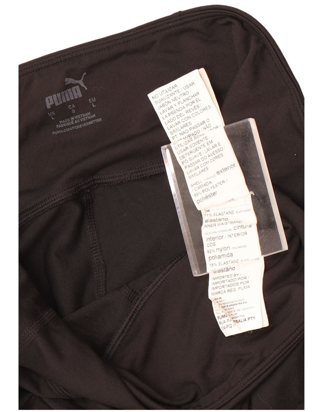 PUMA Damen Leggings UK 14 Large Schwarz Polyester