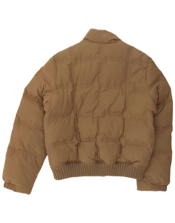 Timberland Damen Wattierte Jacke UK 12 Mittelbraune Baumwolle