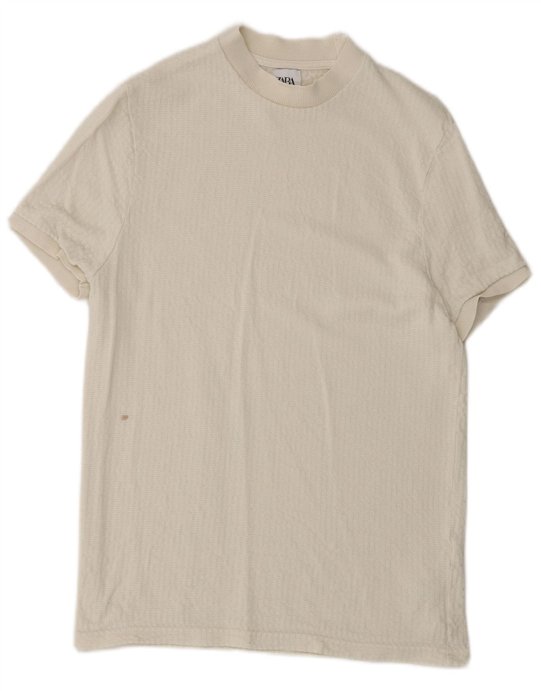 Zara Herren T-Shirt Top Small Weiß Lyocell
