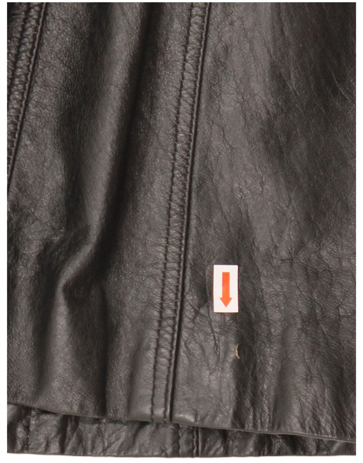 Gipsy Damen Ledermantel UK 12 Medium Schwarz