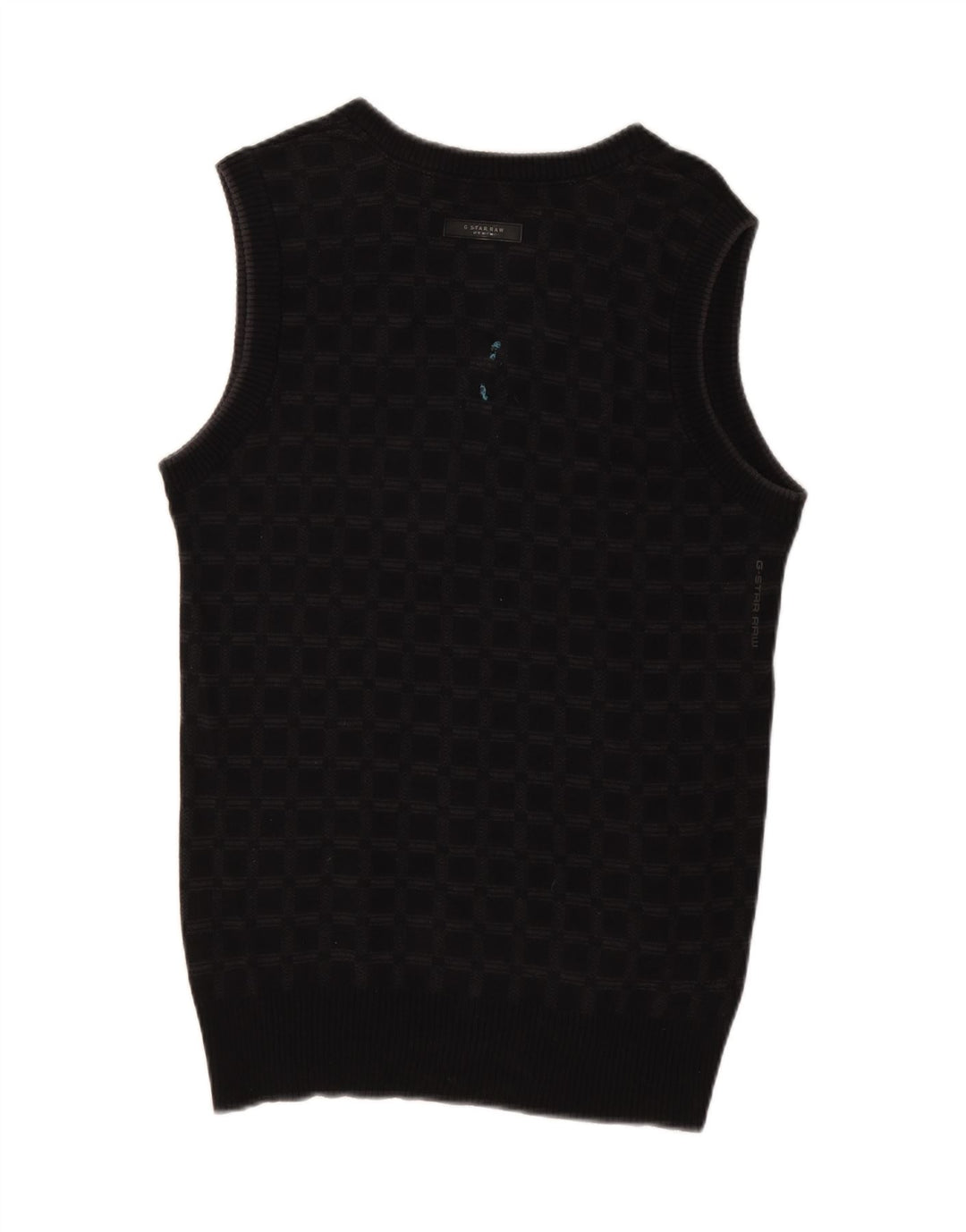 G-STAR Mens Vest Tank Top Large Black Check Cotton Vintage G-Star and Second-Hand G-Star from Messina Hembry 